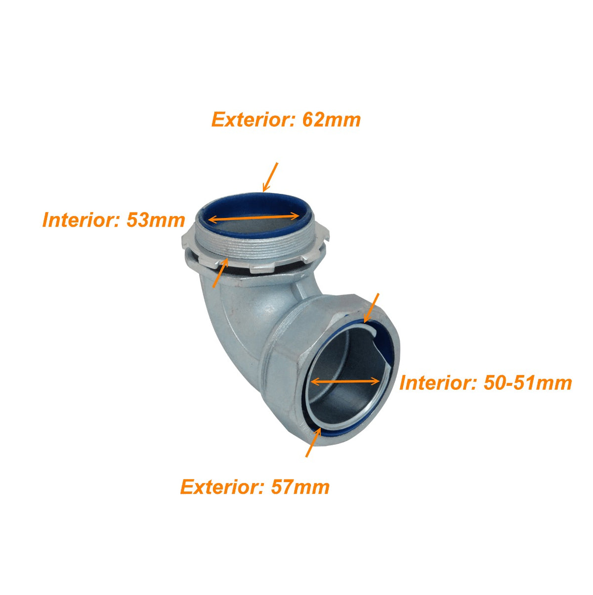 M63-SAC Prensaestopas metálico roscado 63mm para conduit flexible con aislamiento IP65