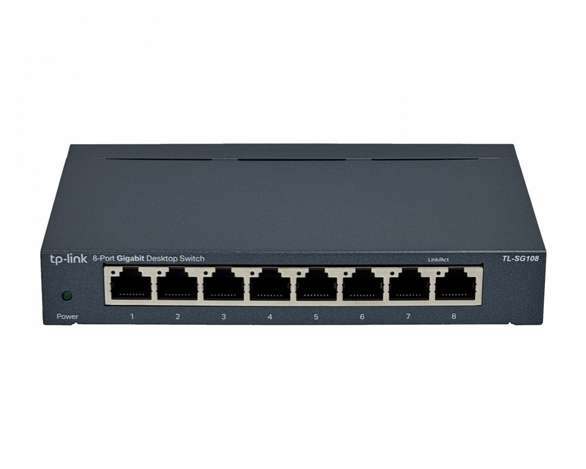 TL-SG108S. TP-LINK estructura metálica 8 puertos Gigabit conmutador sin administración sin montaje bastidor tamaño reducido
