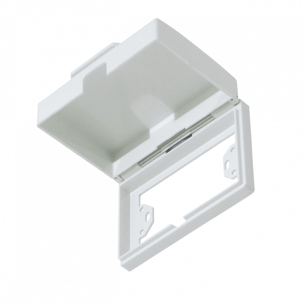 FQE Tapa abatible blanca de 131x95 mm para placa frontal y caja de superficie Chuqui
