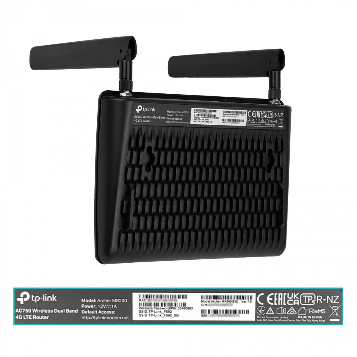 MR200 TP-LINK Router 4G/LTE 1-RanuraSIM 1-PuertoWAN 3-Puertos100Mbps 2-AntenasSMA WiFi-DualBanda 2,4/5GHz AC750