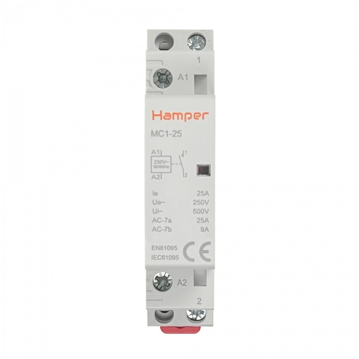 CONTA-25 HAMPER 25A Contactor Monofásico Carril DIN 230/400V 1 Contacto NA IP20 Homologado SEC