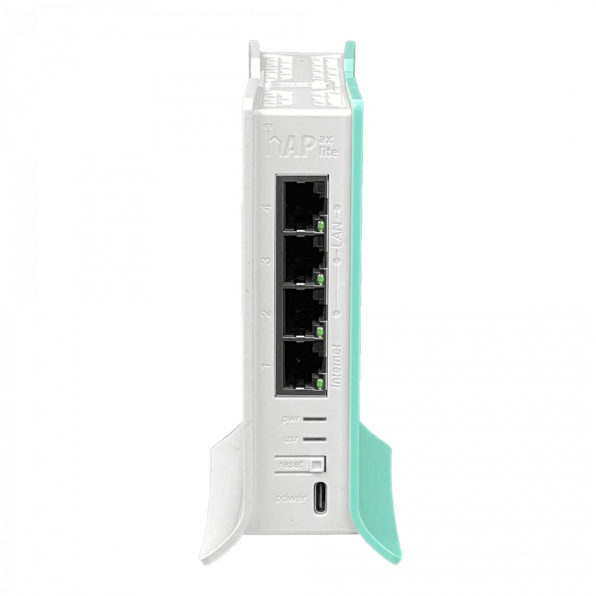 HAP-AX-LITE MIKROTIK Router con 4 puertos Gigabit Ethernet, WiFi 6 de 2,4GHz a 600Mbps, antena de 4,3dBi, licencia nivel 4, incluye fuente 5V/12W USB-C, modelo L41G-2axD