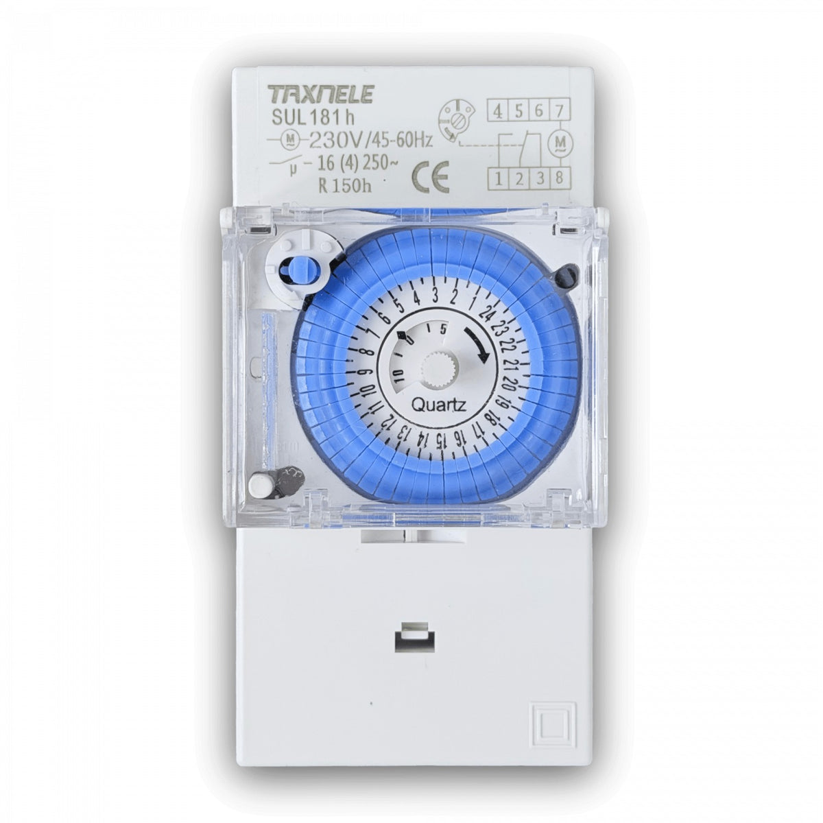TIMER-DIN Riel-Din Temporizador Mecanico 220VAC 16A 50-60Hz 3500W 24hrs SUL 181h