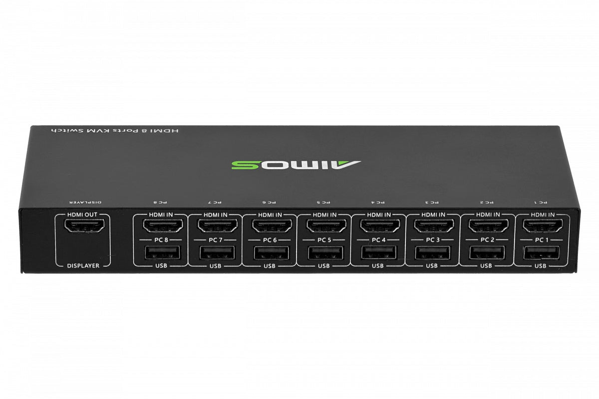 HKVM-8. Conmutador 8 puertos HDMI-USB incluye 8-USB2.0 manejo necesita-5V Inalámbrico+Control-1 4K 2160p 30Hz