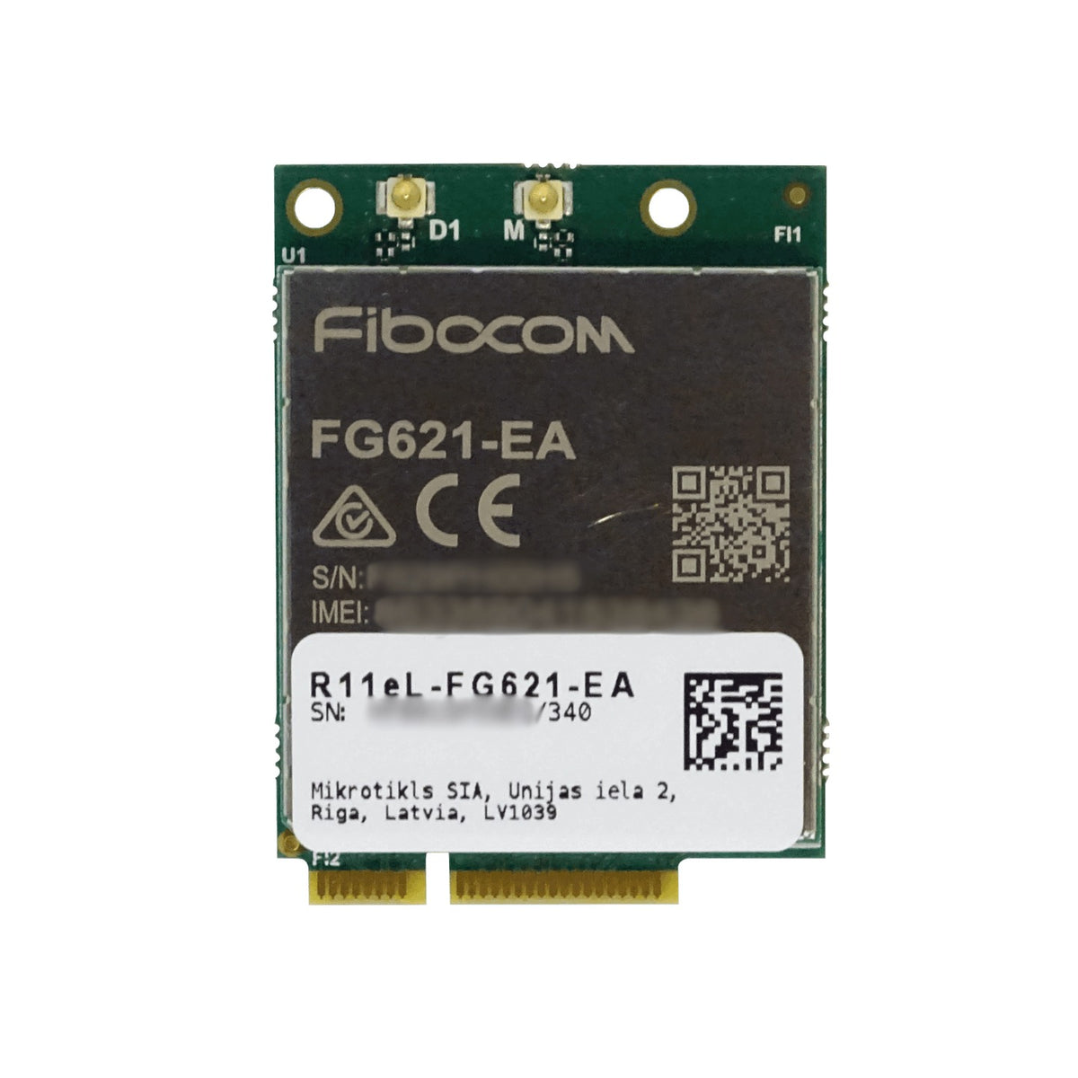 R11EL-FG621-EA MIKROTIK 2-U.FL LTE6-1/3/5/7/8/20/28/38/40/41 3G-R8 Tarjeta MiniPCIe 300mbps