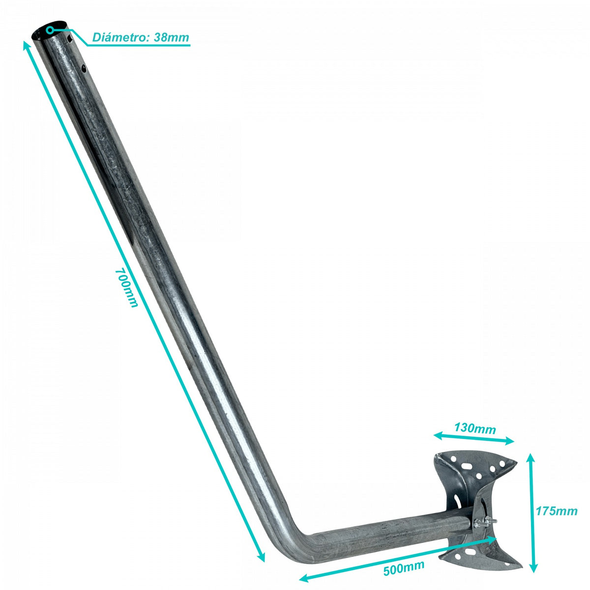 BAM-120 LINKMADE Soporte abatible galvanizado de 120 cm para instalación en pared exterior