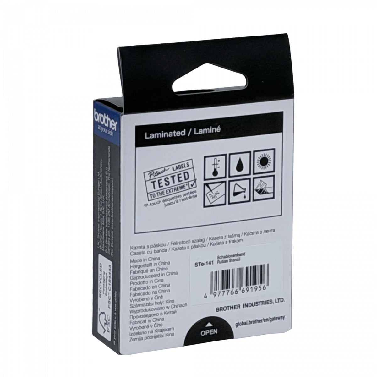 STE-141 BROTHER 18mm Stencil Cinta 3mt p/PT-E300VP/D600/E550