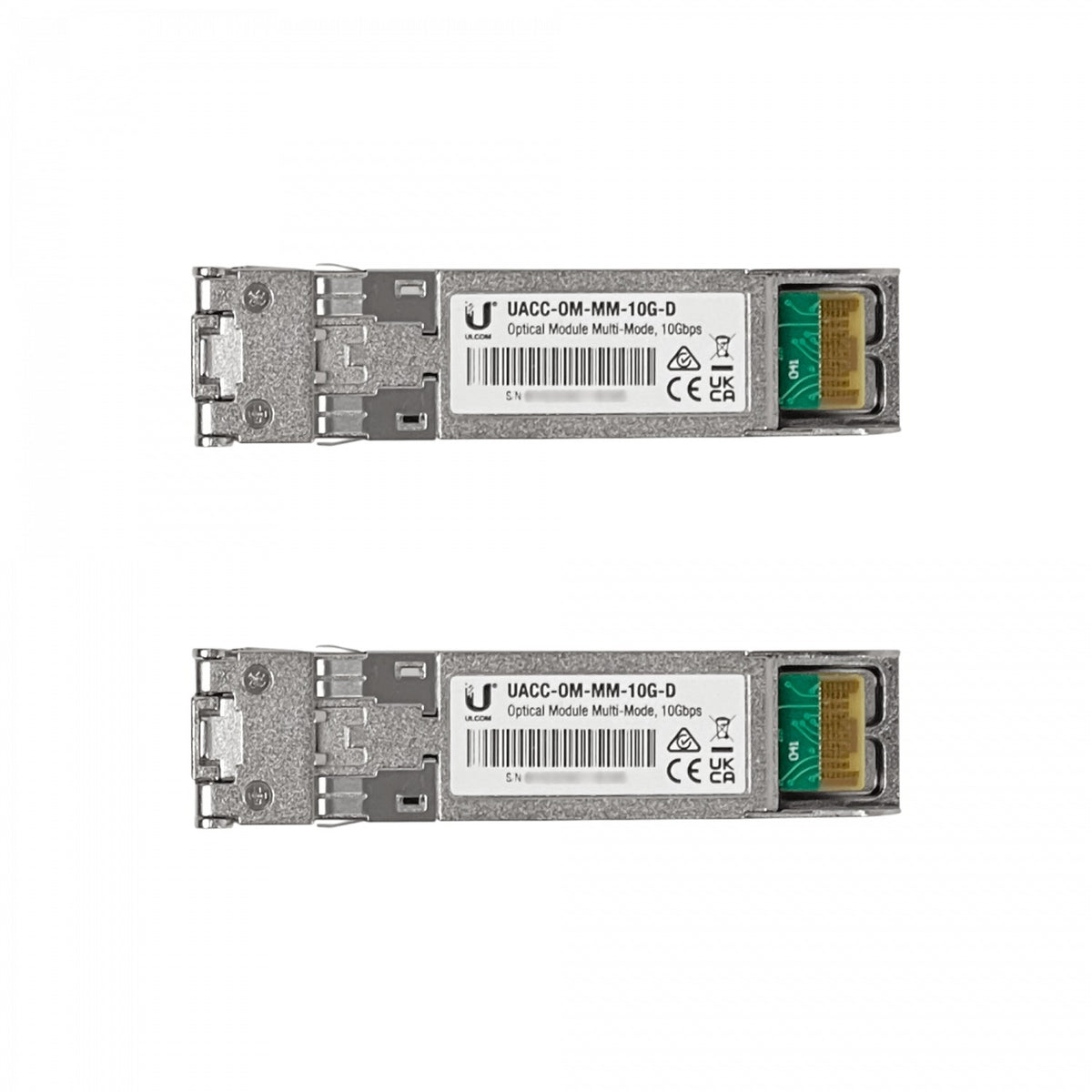 UF-MM-10G. Módulo de interfaz 2 unidades SFP+ multimodo 10Gbps 300 metros 850nm 2-LC DDM UACC-OM-MM-10G-D UACC-OM-MM-10G-D-20 UBIQUITI