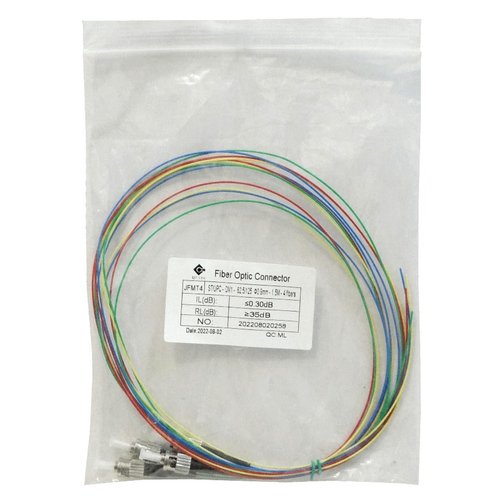 JFMT-4 ST/UPC OM1 Multimodo 1,5mt 4-Unidades Pigtail 62.5/125um 0,9mm 150cm