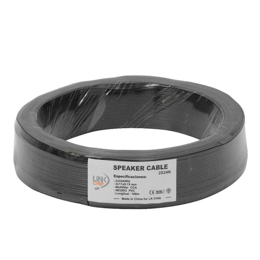 2X24N 2x24AWG CCA 100mts Cable PVC Negro Paralelo Multifilar 11x0,15mm