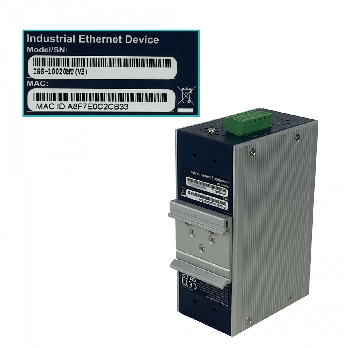 IGS-10020MT PLANET 8-1000 2-SFP Conmutador Industrial Gestionado Carril-DIN 12-48VDC 24VAC