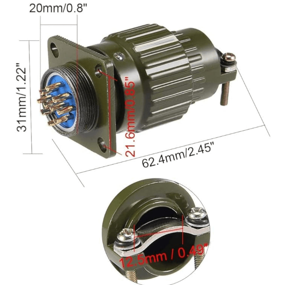 Conector p/cable hembra 10 pines YD32-10