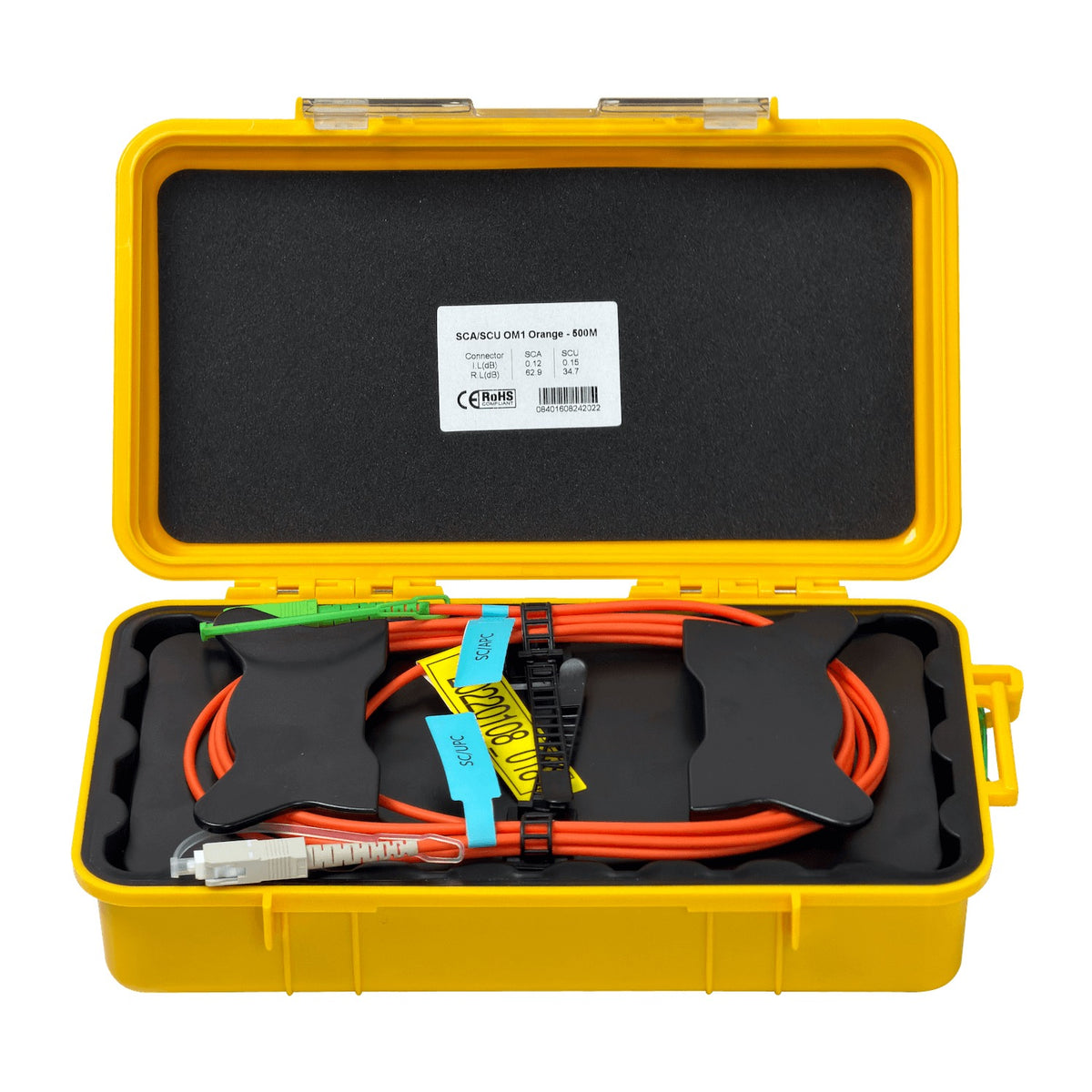 BOB-05ACM Bobina de Lanzamiento 500 metros OM1 Multimodo MM SX 62,5/125 SC/APC-SC/UPC 0,5km