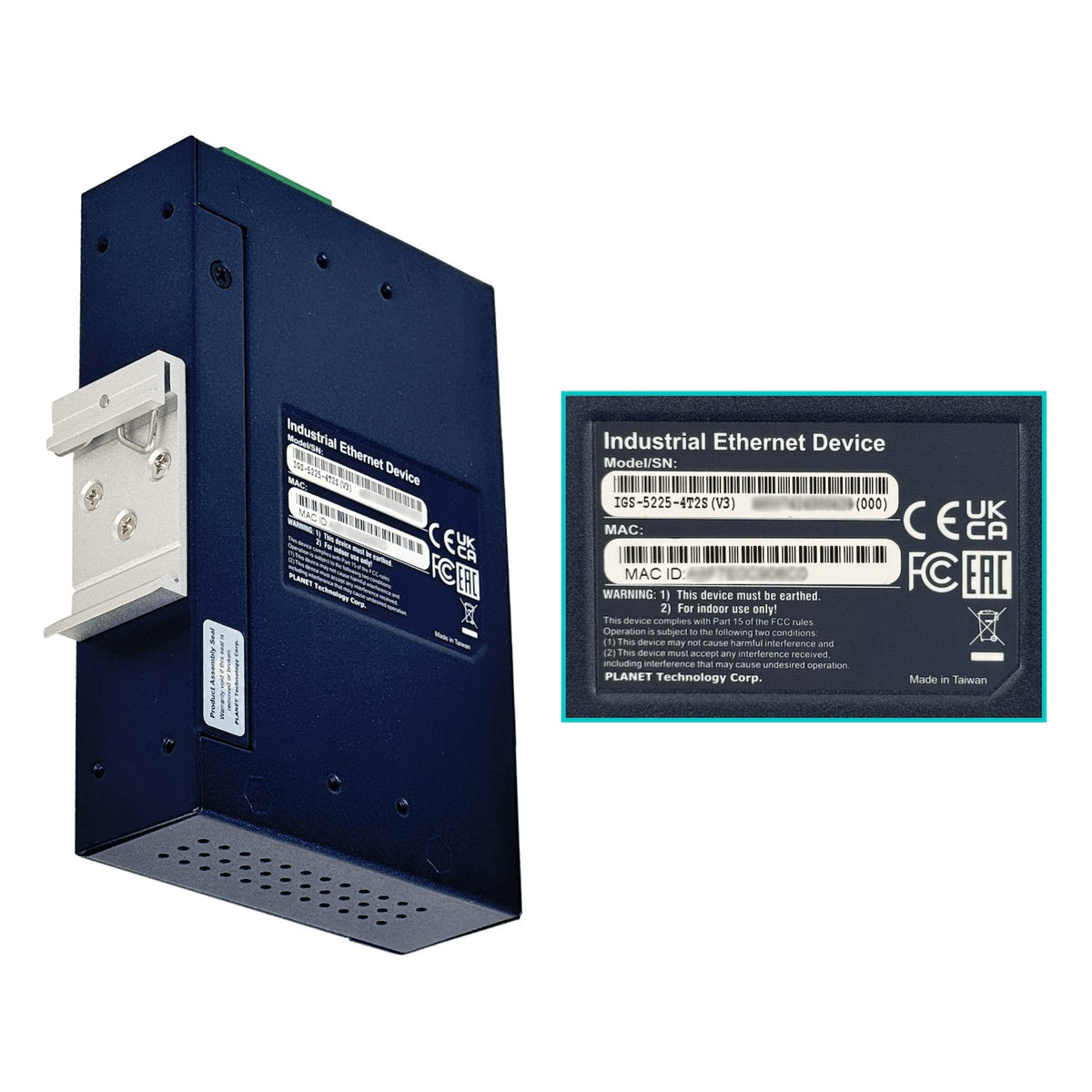 IGS-5224 PLANET 4 puertos 1000 1 SFP 1 SFP-2.5G Conmutador Industrial Administrable Capa 2 Montaje Riel-DIN 12-48VDC