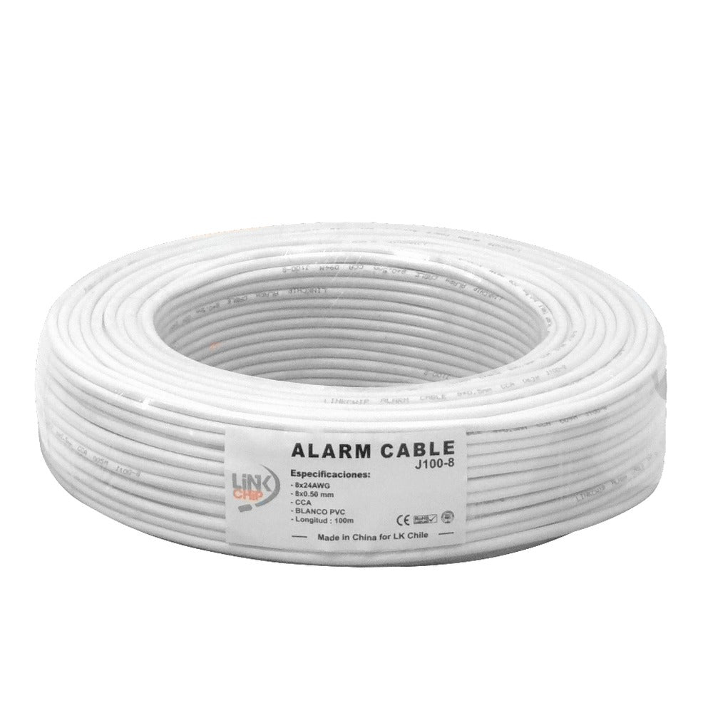 J100-8 100mt 8C Alambre 24AWG Telefonico 4-Pares Redondo Aleacion CCA 8x0,5mm