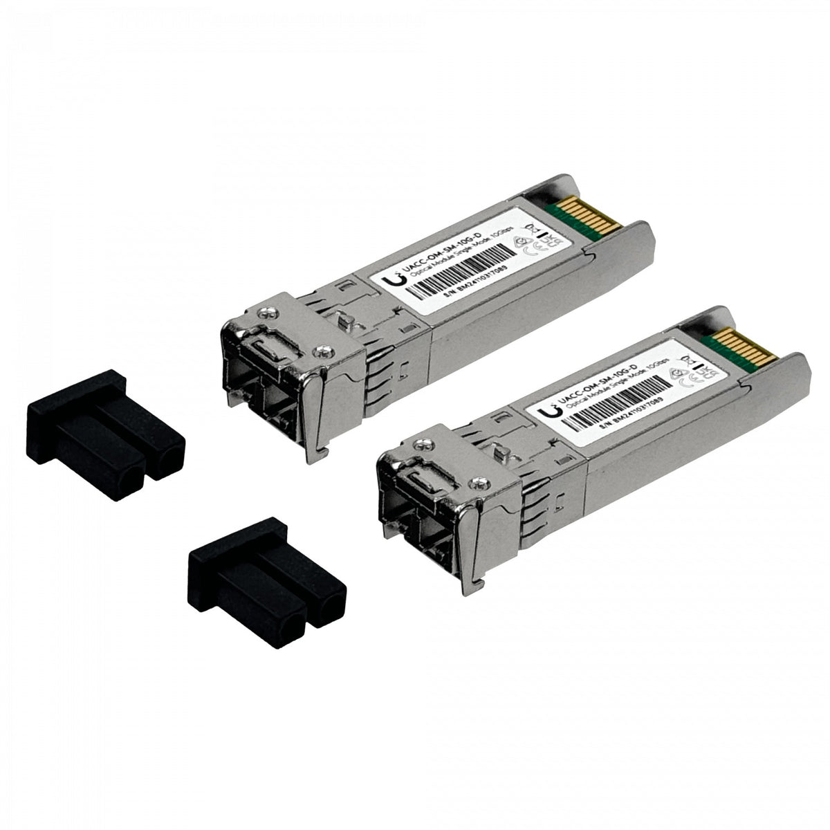 UF-SM-10G. Módulos SFP+ monomodo de 10 Gbps, 10 km, 1310 nm, conector doble LC, referencia UACC-OM-SM-10G-D (2 unidades). UBIQUITI