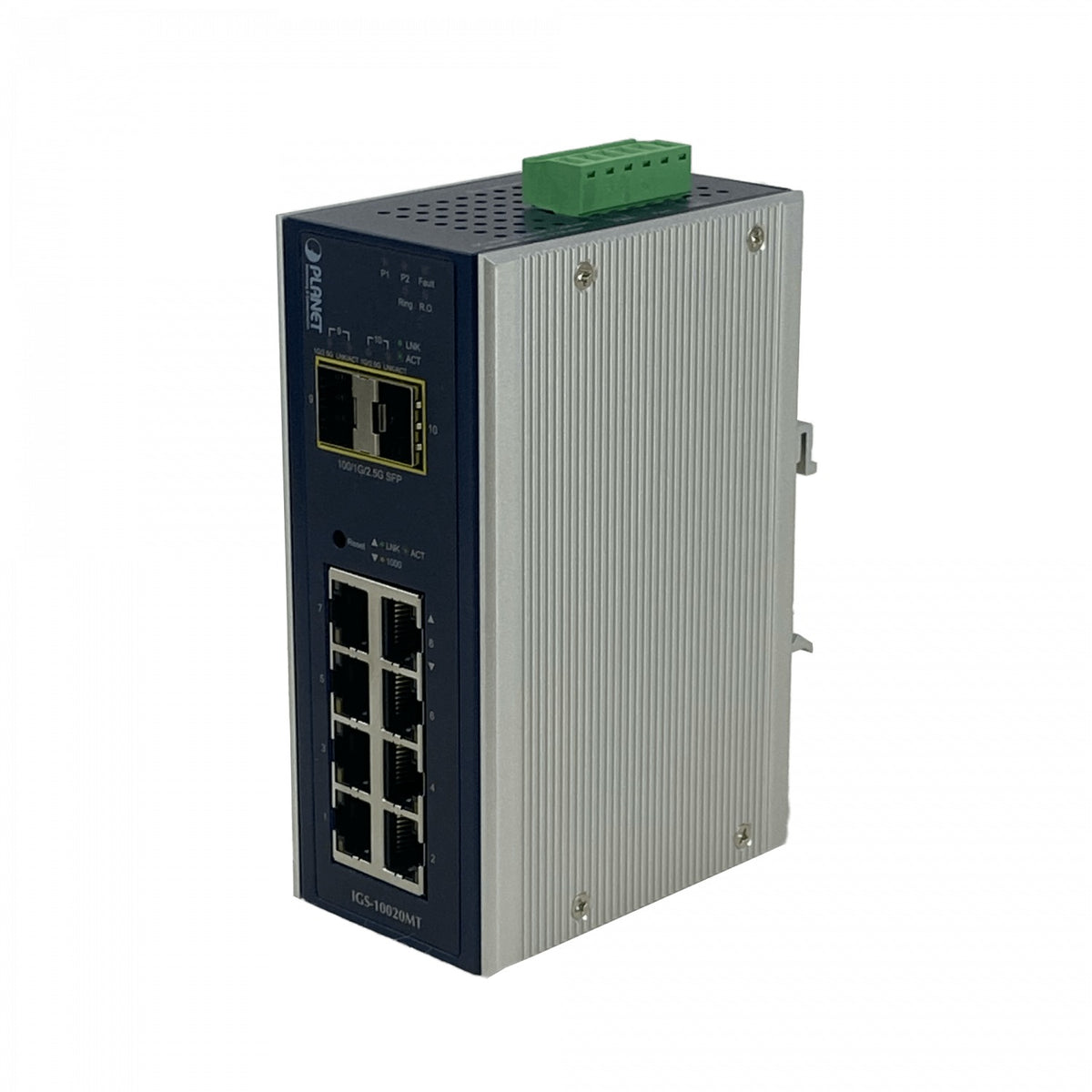 IGS-10020MT PLANET 8-1000 2-SFP Conmutador Industrial Gestionado Carril-DIN 12-48VDC 24VAC