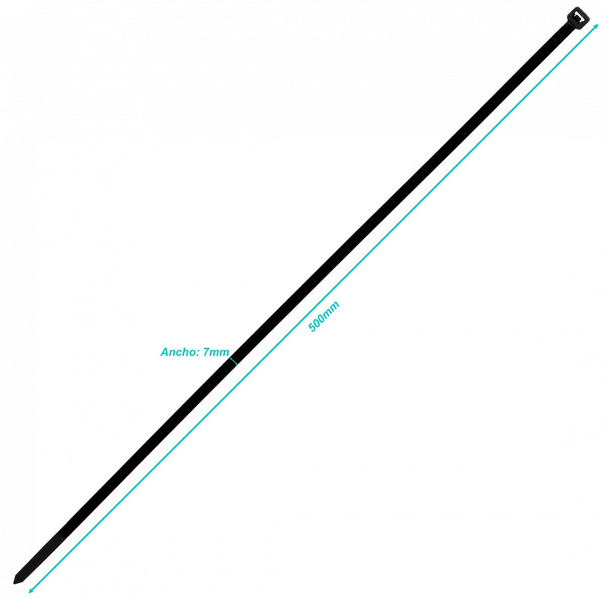 CV-75N 25-unidades 500x7,0mm Negra Brida Plástica de Nylon 7.0x500mm