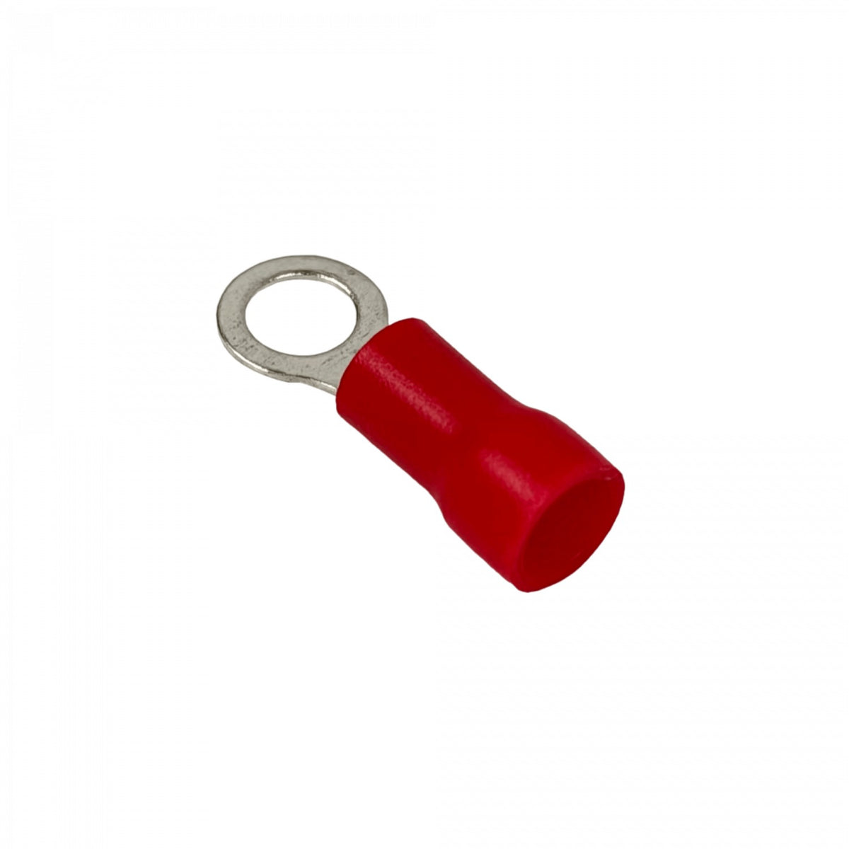 OJO-4315 Terminal Ojal de 4,3mm para cable 0,5-1,5mm², paquete de 100 unidades, conector rojo con aislamiento de PVC