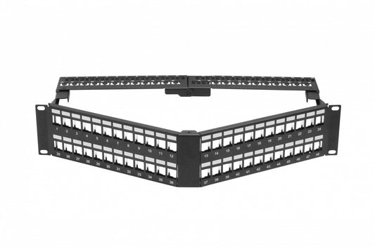PP148L LINKMADE Metal 48-Keystone Angular PatchPanel 2U Vacio Unloaded