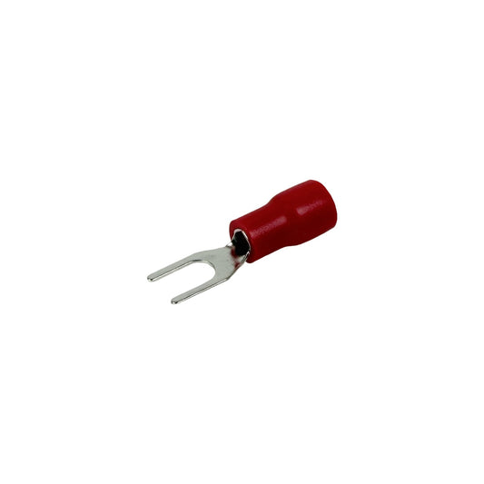 HORQ-3715 Terminal Horquilla Aislado PVC Rojo 3,7mm para Cable 0,5-1,5mm², Paquete de 100 Unidades