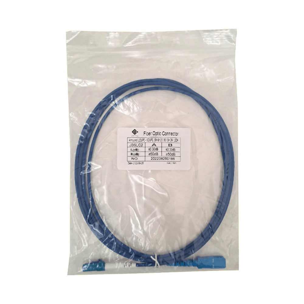 JBSLC2 LSZH Blindado 2mt LC-SC SM Simplex Latiguillo Fibra 3.0mm 9/125um