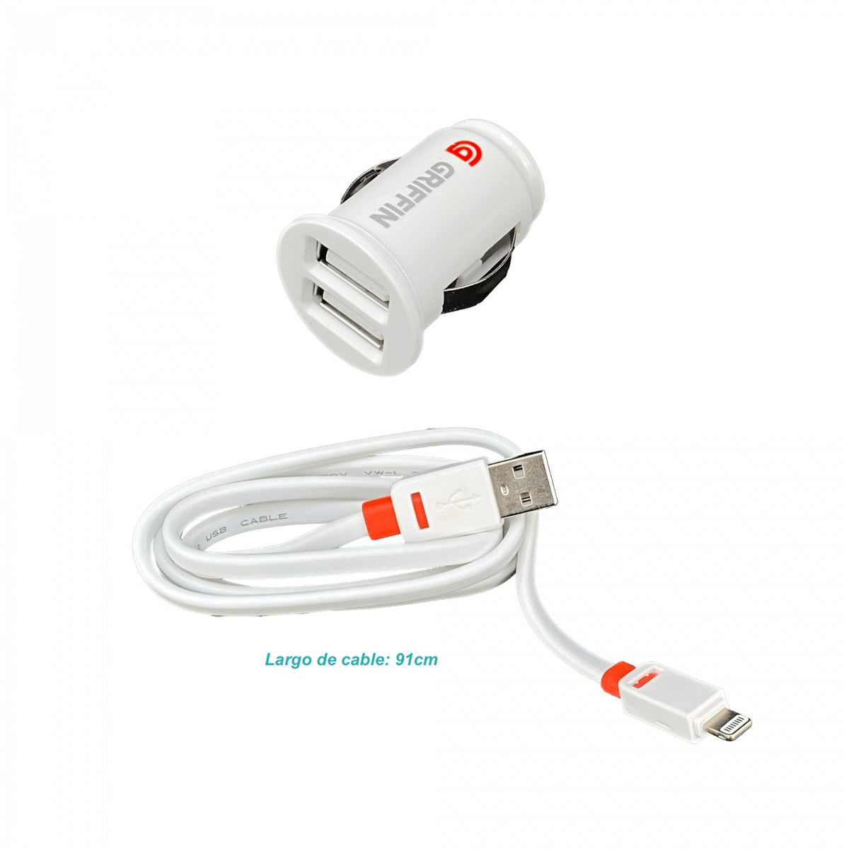 USB-AUTO Cargador 2-USB-Hembra-AH 5V 2,1A Auto/12V-24V/Macho-Encendedor Vehicul