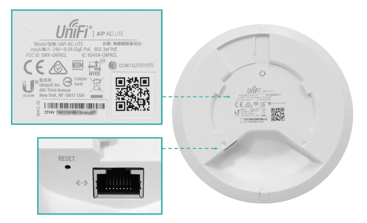 UAP-AC-LITE. UI 1un 2x2 867mbps-5Ghz 300-2,4GHz 3dBi inc-PoE24V 1-1000 AC1200 UAP-AC-LITE-EU UBIQUITI