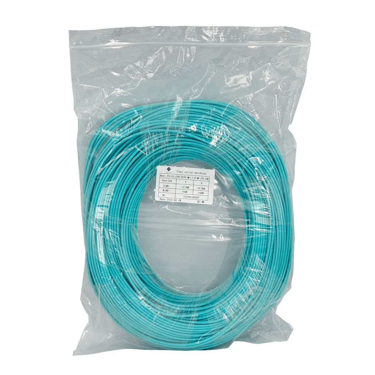 JF3LC100 100mt LC-SC OM3 Multimodo MM Duplex Latiguillo Fibra 50/125um 3.0mm LSZH