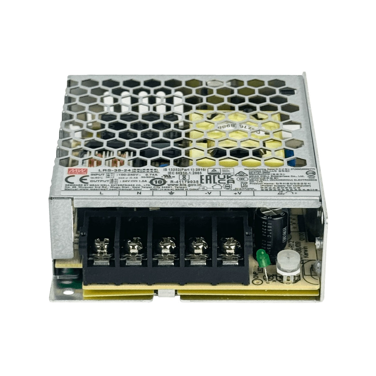 LRS-35-24 MEANWELL 36W 24V 1,5A regulable/21,6-28,8V Marco-Abierto Fuente-Alimentación 100-240VAC