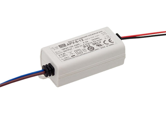 Driver LED plástico voltaje 8W APV-8 - 12V