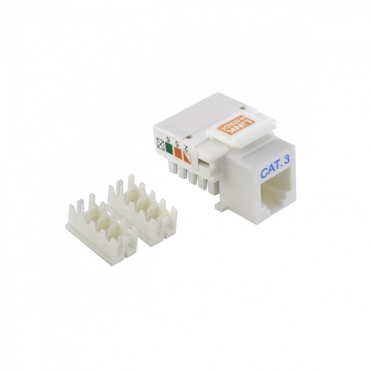 KP3WL LINKMADE Blanco Cat3 RJ11/RJ14 6P4C Hembra Insertable Keystone