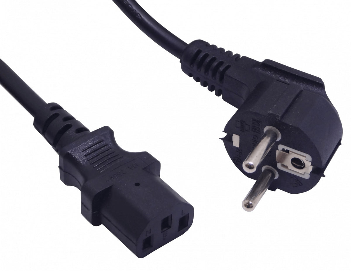 CSMC 1,2-1,8mt Schuko-Macho C13-Hembra Cable Poder Negro 6A 3x0,75mm2