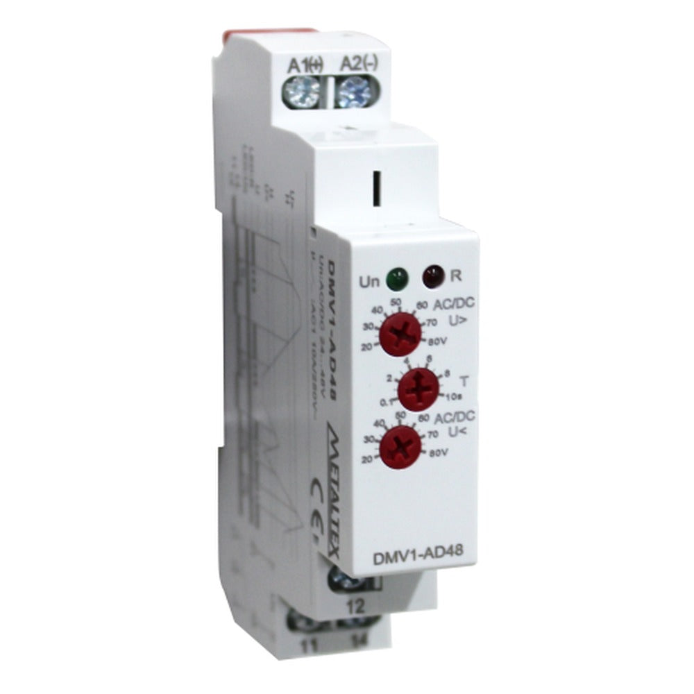 Relé de protección contra sub y sobre tensión monofásico y corriente contínua serie DMV1 - 110 a 240VAC/DC