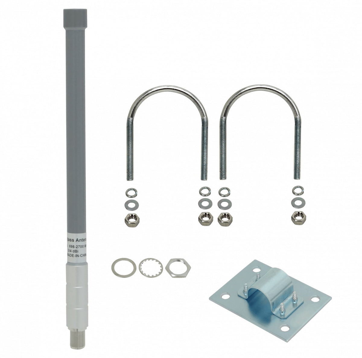 AU0727 3/4dBi 698-960MHz 1710-2700MHz Antena Omnidireccional N-Hembra 3G/4G/LTE 20x325mm