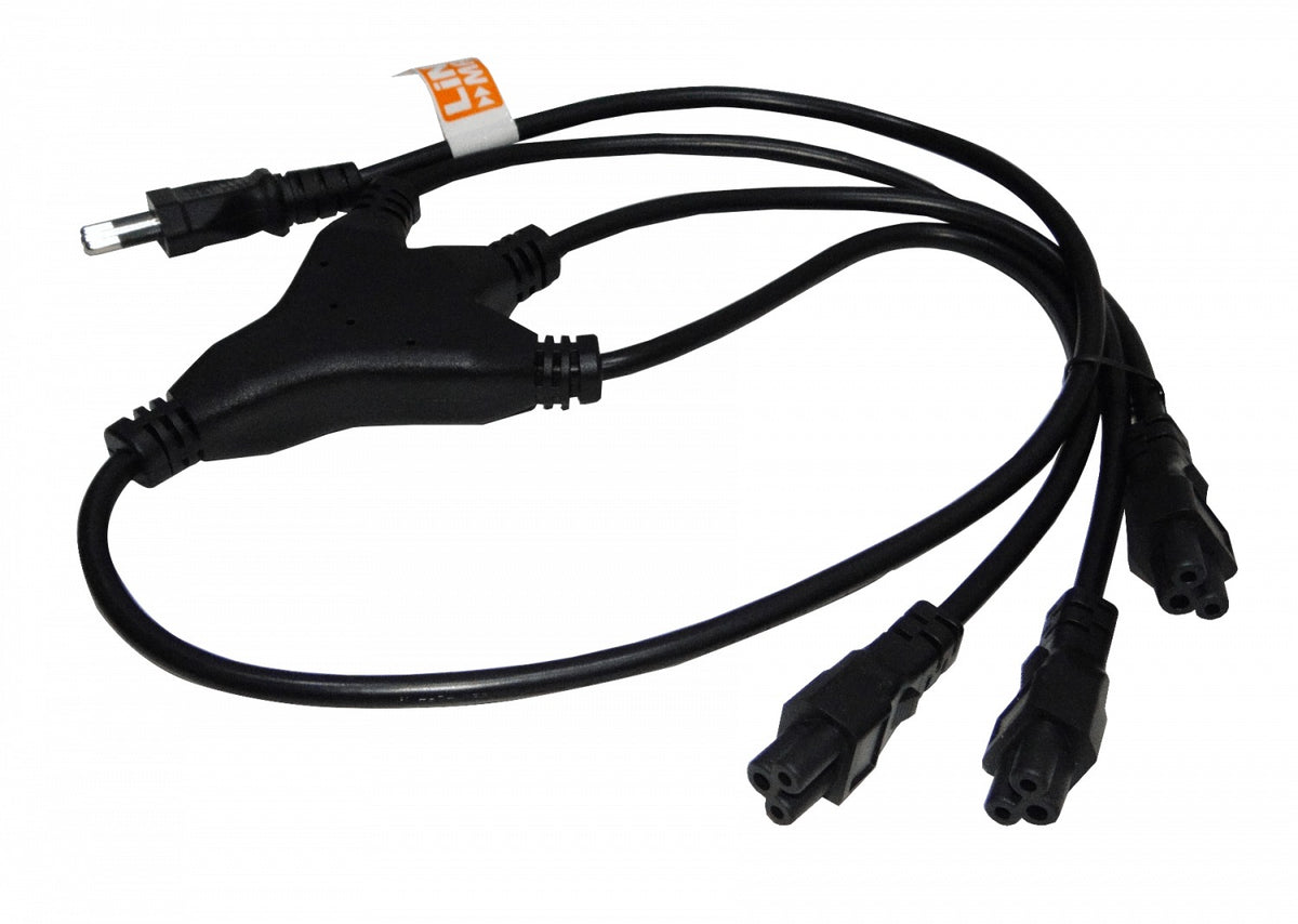 CIMT3 Alargador Triple 0,9mt Negro Enchufe-Hembra Clavija-Macho Cable Alimentación 6A 3x0,75mm2