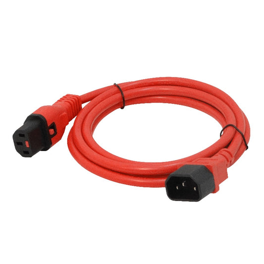 RCMC. 1,8mt Rojo Macho-Hembra Cable de Poder C13-C14 IEC 7A 3x0,82mm2 180cm