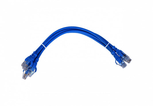 C6AA-03-4 LINKMADE Pack de 4 Cables de Red de 0,3m Cat6a U/FTP Azul LSZH para Conexión Multifunción 4x30cm