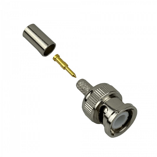 BM2C Conector BNC Macho para Cable RG58 y LMR195 Terminal Engarzable