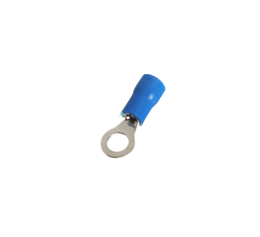OJO-4325 Terminal Ojal de 4,3mm para Cable 1,5-2,5mm² Conector Azul Aislado en PVC Bolsa 100 Piezas