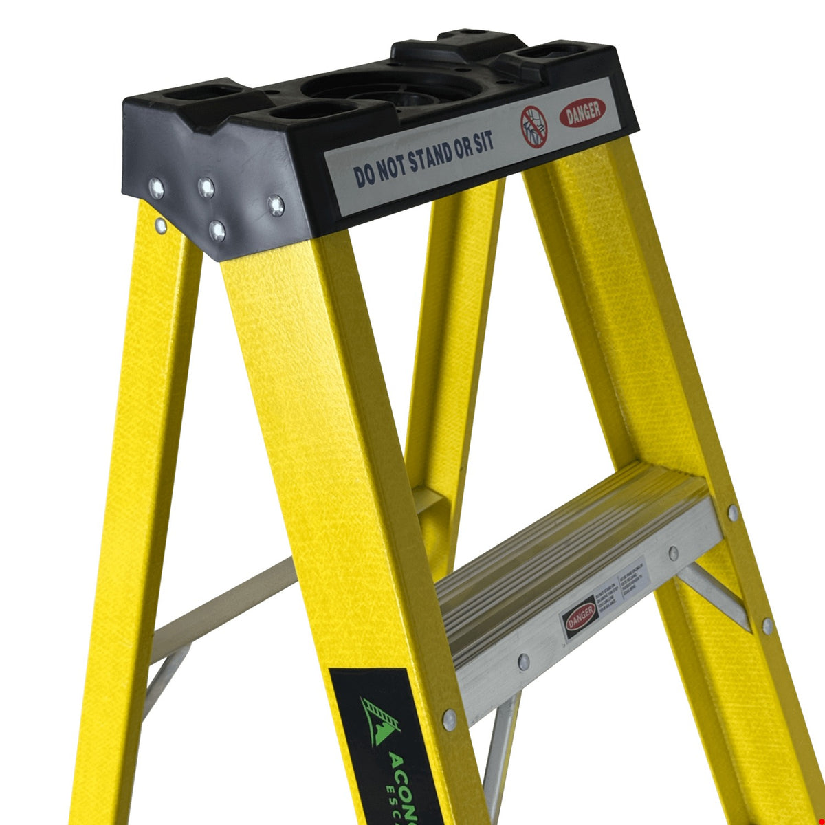 ESAF-408. 2,3mt 140kg Escalerilla Reforzada Vidrio 8-Escalones Altura 2.30mt Equipo