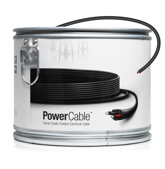 PC-12. UI Bobina de 304m de Cable Eléctrico 2x12AWG con Aislamiento PE para Exteriores, diámetro 10,5mm, para EdgePoint UBIQUITI