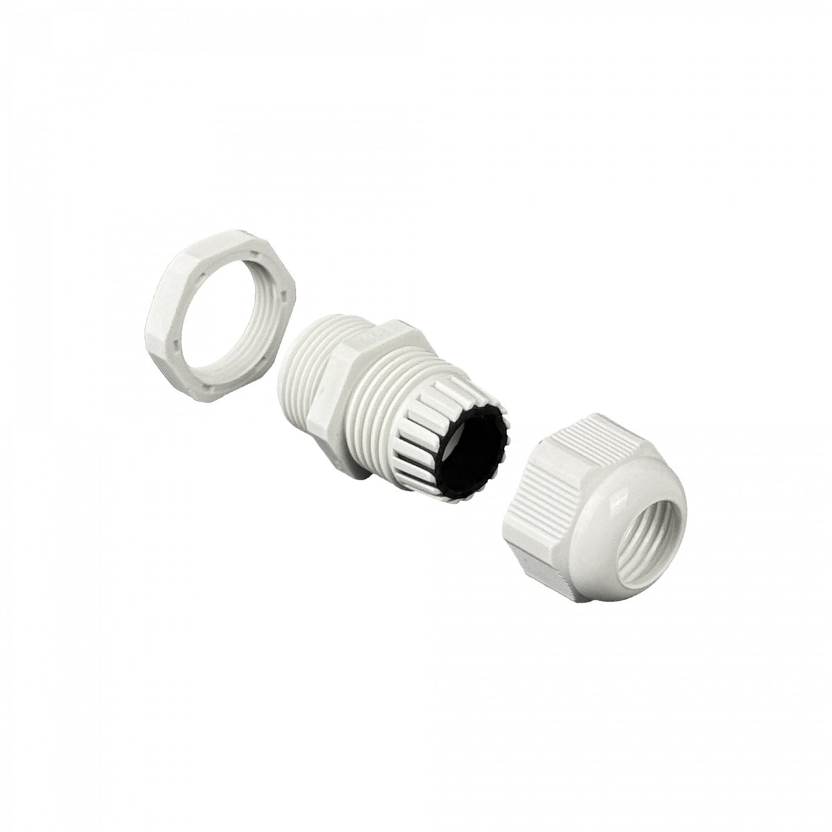PG-16 Prensaestopas de PVC blanco con contratuerca para cable de 10 a 14mm