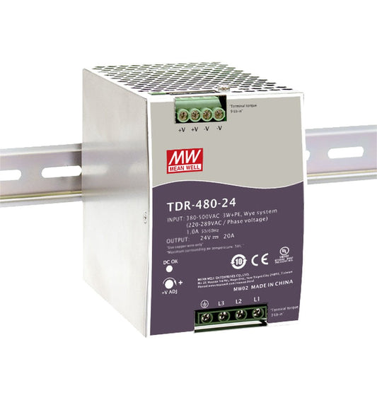 Fuente de poder Riel DIN trifásica 480W TDR-480 - 48V