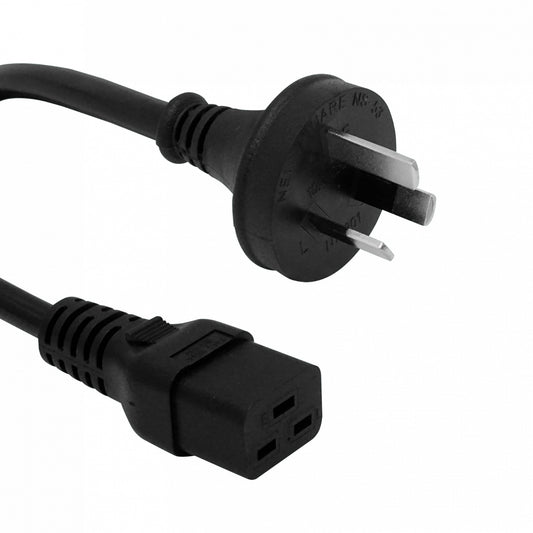 NRMD Cable de Alimentación Macho-C19 a Hembra-C19 Negro 1,8 metros Tipo-I=Argentina/Australia
