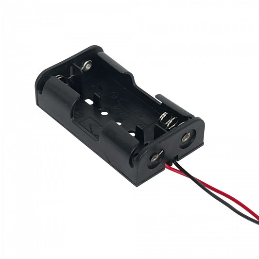 PORTA-2AA Soporte para 2 Pilas AA Negro Cable de 10cm