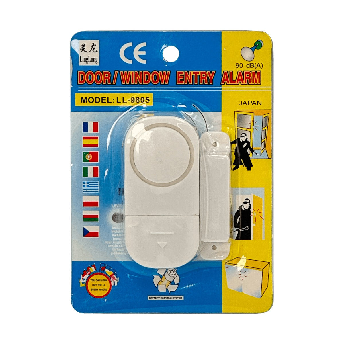 DOOR-ALARM Alarma Para Puerta o Ventana 90dB incluye-LR44