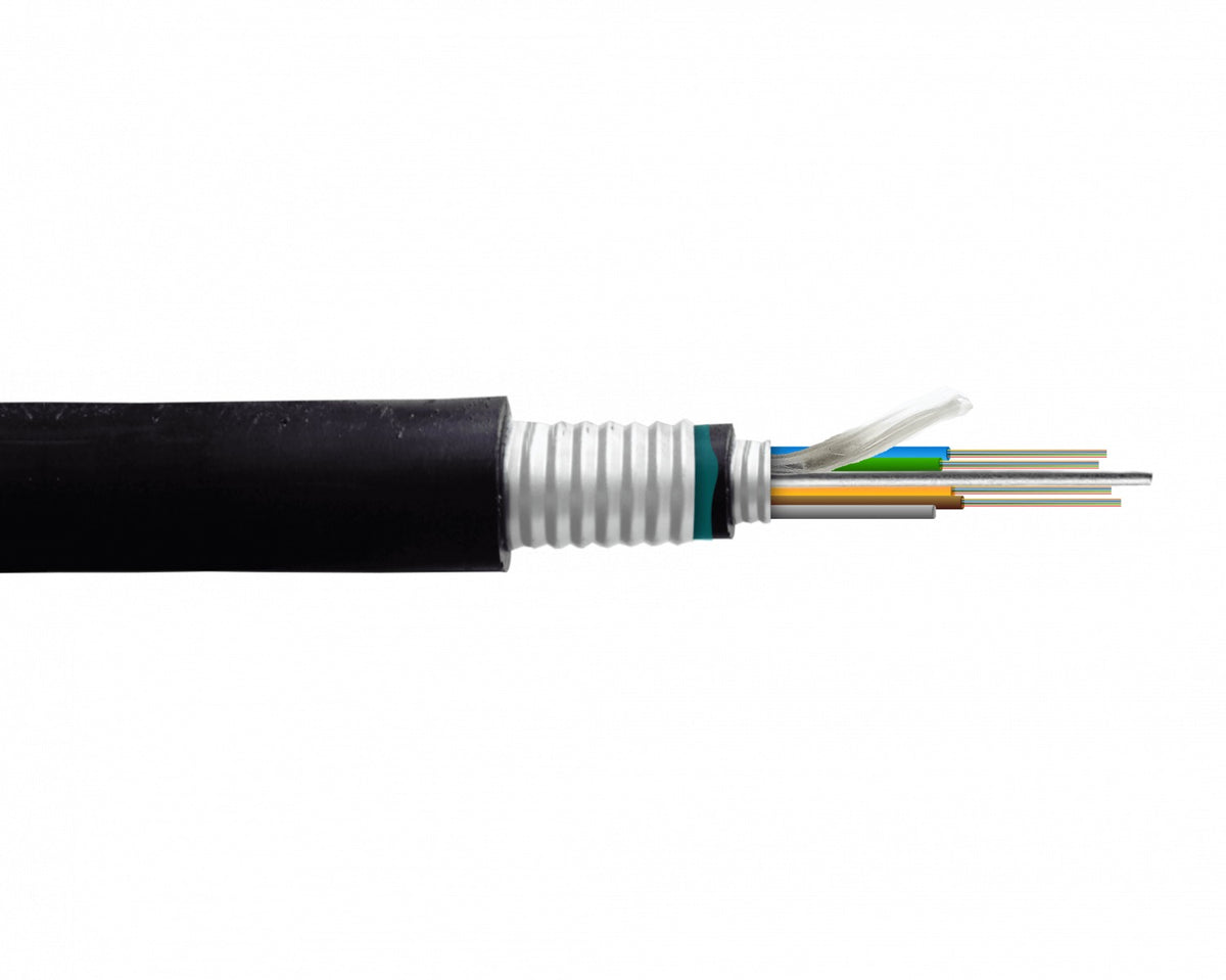 CFSF24 Subterraneo SM 24-Fibra G652D Cable Armadura 2xPE 12,5mm Monomodo GYTA53