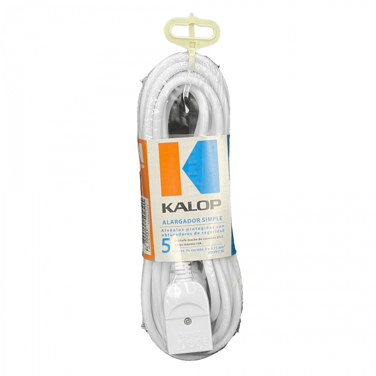 ALARG-5MT KALOP 5mt Blanco Alargador 3x0,75mm 6A Enchufe-Chileno H05VV-F
