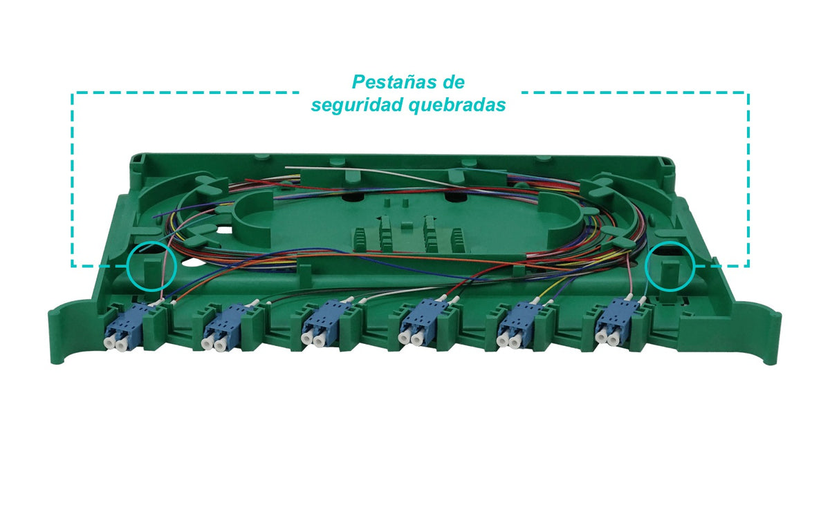 ODF-L-LIQ Bandeja Deslizante para Cabecera ODF con 12 Acopladores LC/UPC Incluye Pigtails Monomodo